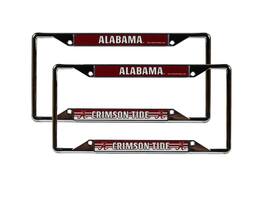 Rico Industries - Alabama Crimson Tide Chrome (2) EZ View License Plate Frame Set - Multi