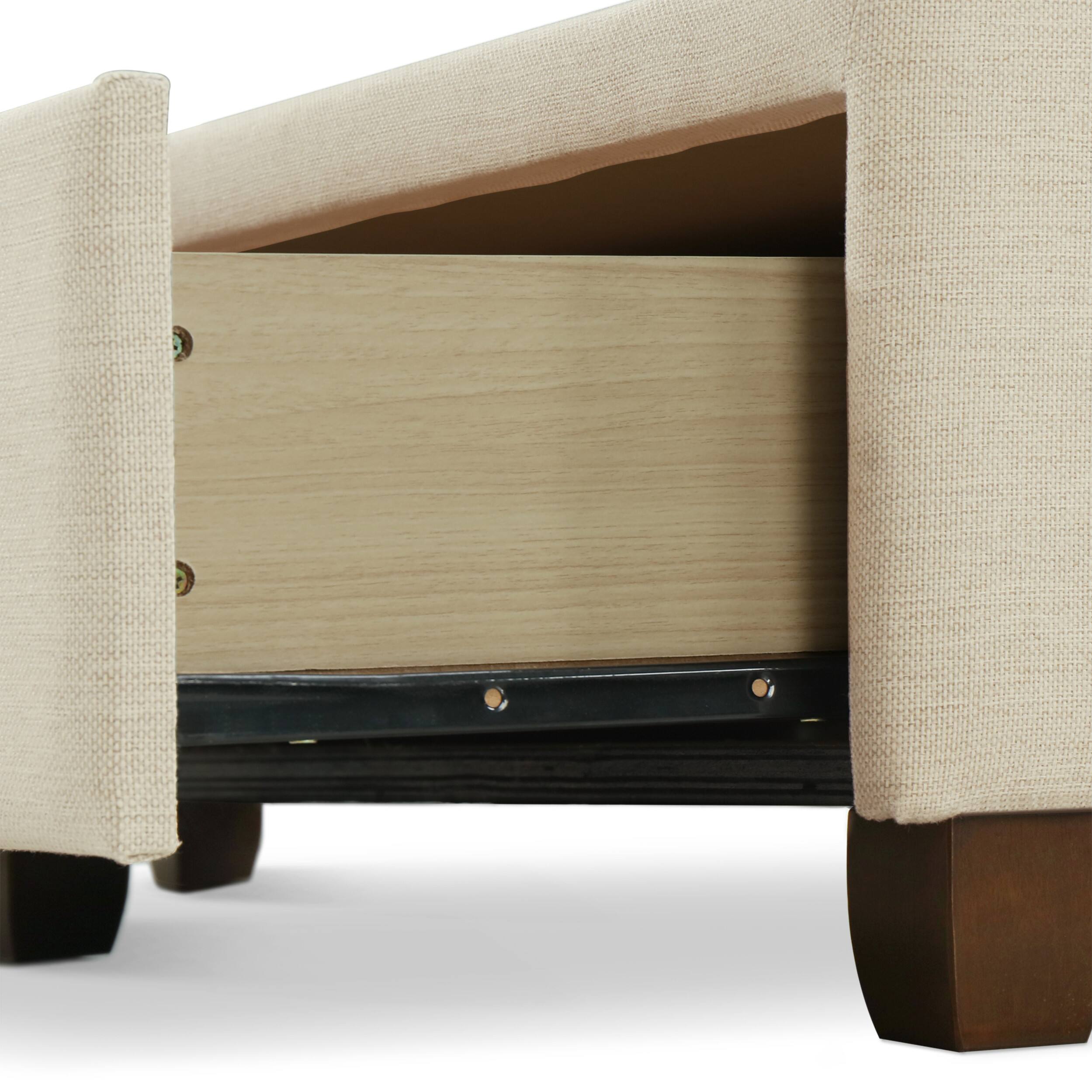 Alt View 17. Click Decor - Edmond Storage Bed with Adjustable Height Headboard Queen Size - Beige.