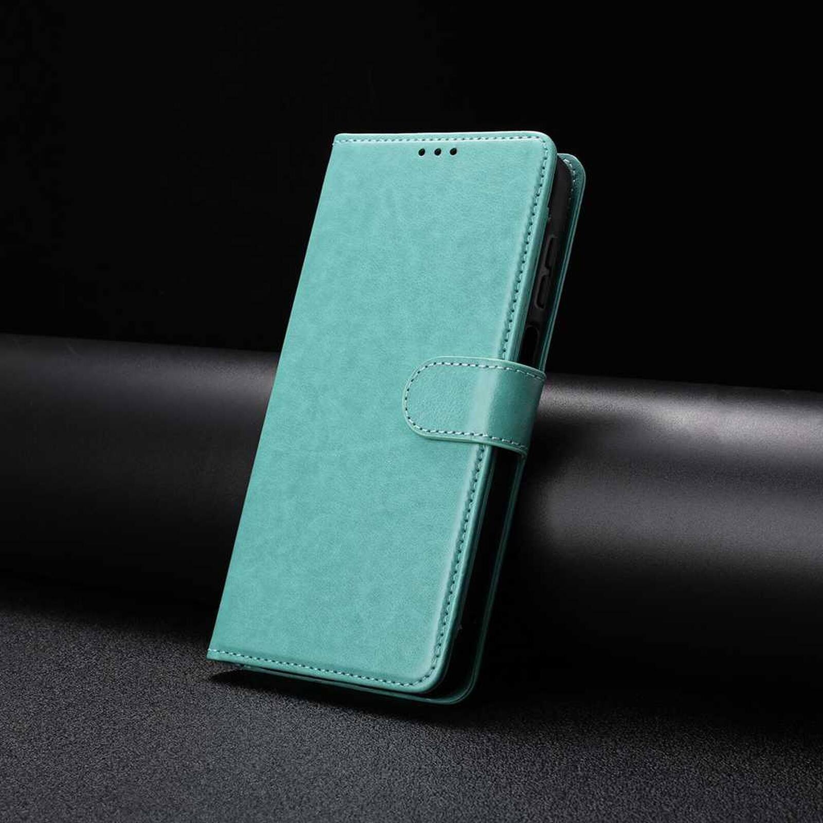 Back. Dteck - Dteck Wallet Folio Case for Apple iPhone 17 Pro, Shockproof Magnetic PU Leather Flip Card Slots Stand Case - Green.
