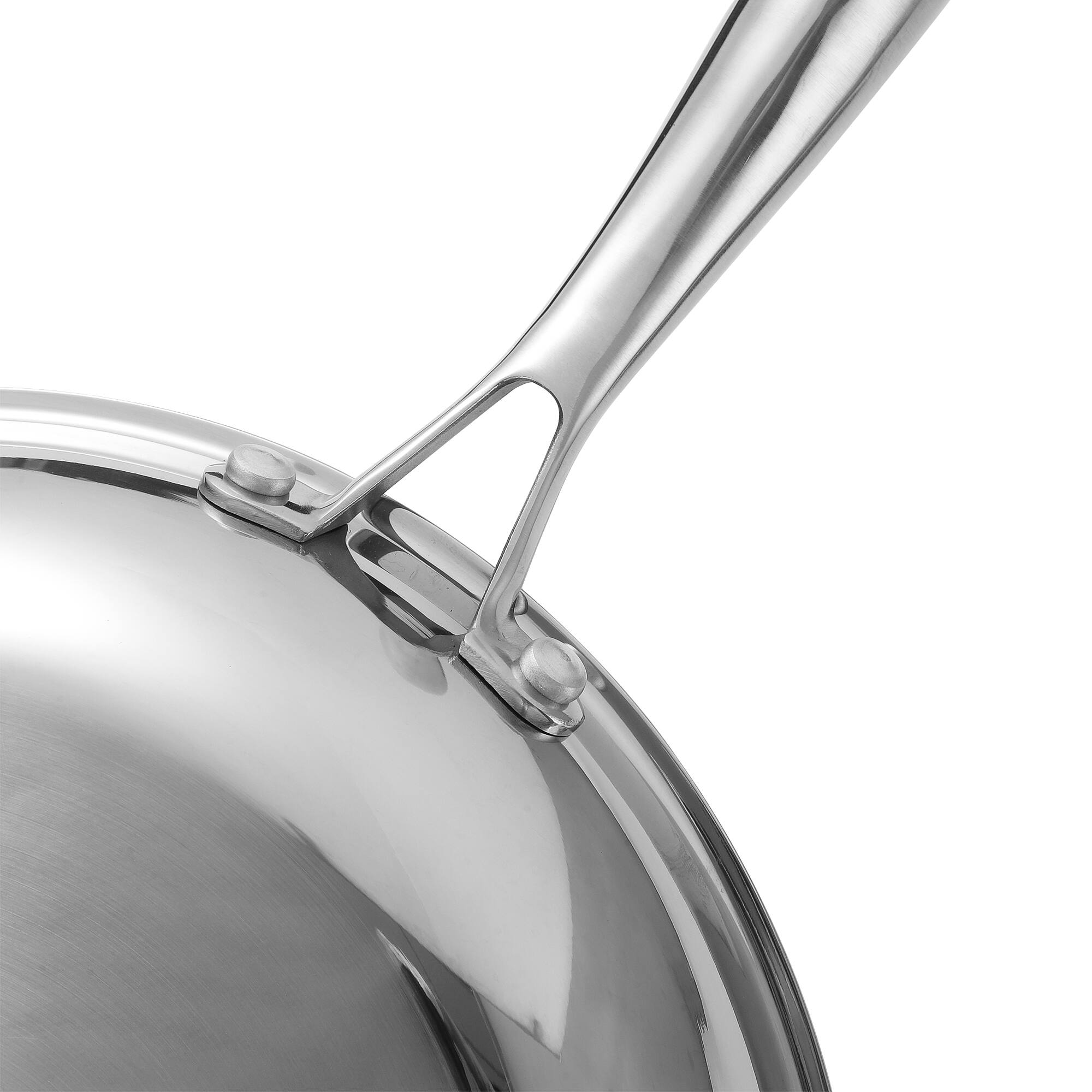 Alt View 3. Sugift - 9.5" and 11" Tri-Ply Stainless Steel Nonstick Open Fry Pan with Premium Magnetic Stainless Exterior, Aluminum Core - Silver.