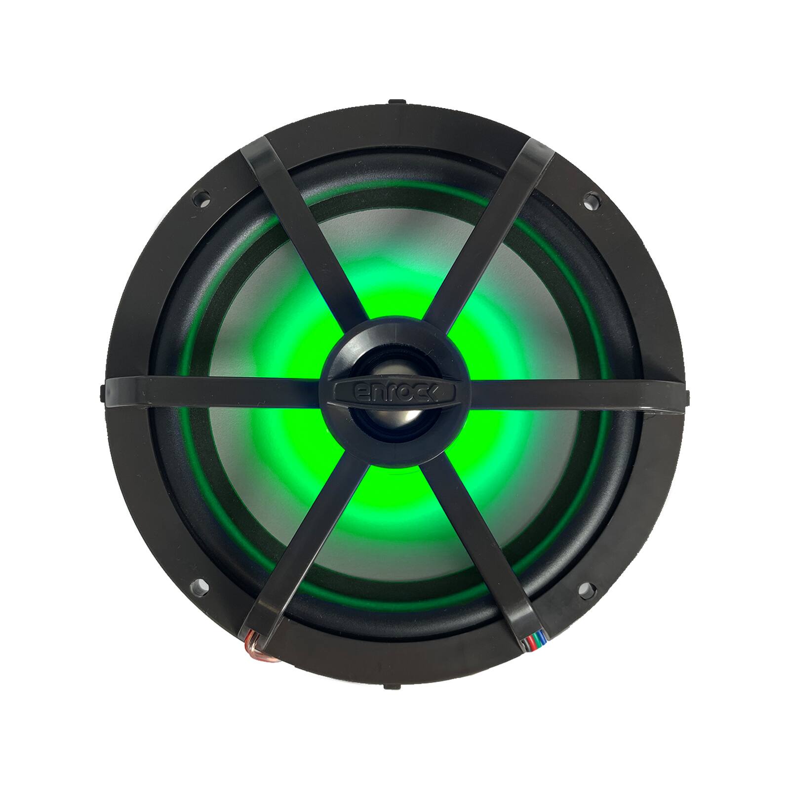 Alt View 1. Enrock Marine - Enrock EM265RGB 6.5" 120 Watt Peak Marine Multicolor LED Speakers with Chrome Grilles (Pair).
