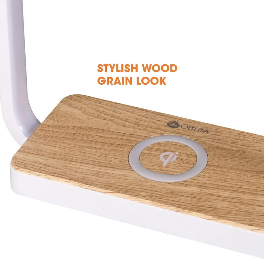 The text on the image reads "Stylish Wood Grain Look OftLife ite gi." The correct grouping and correction would be: "Stylish Wood Grain Look OftLife ite gi."