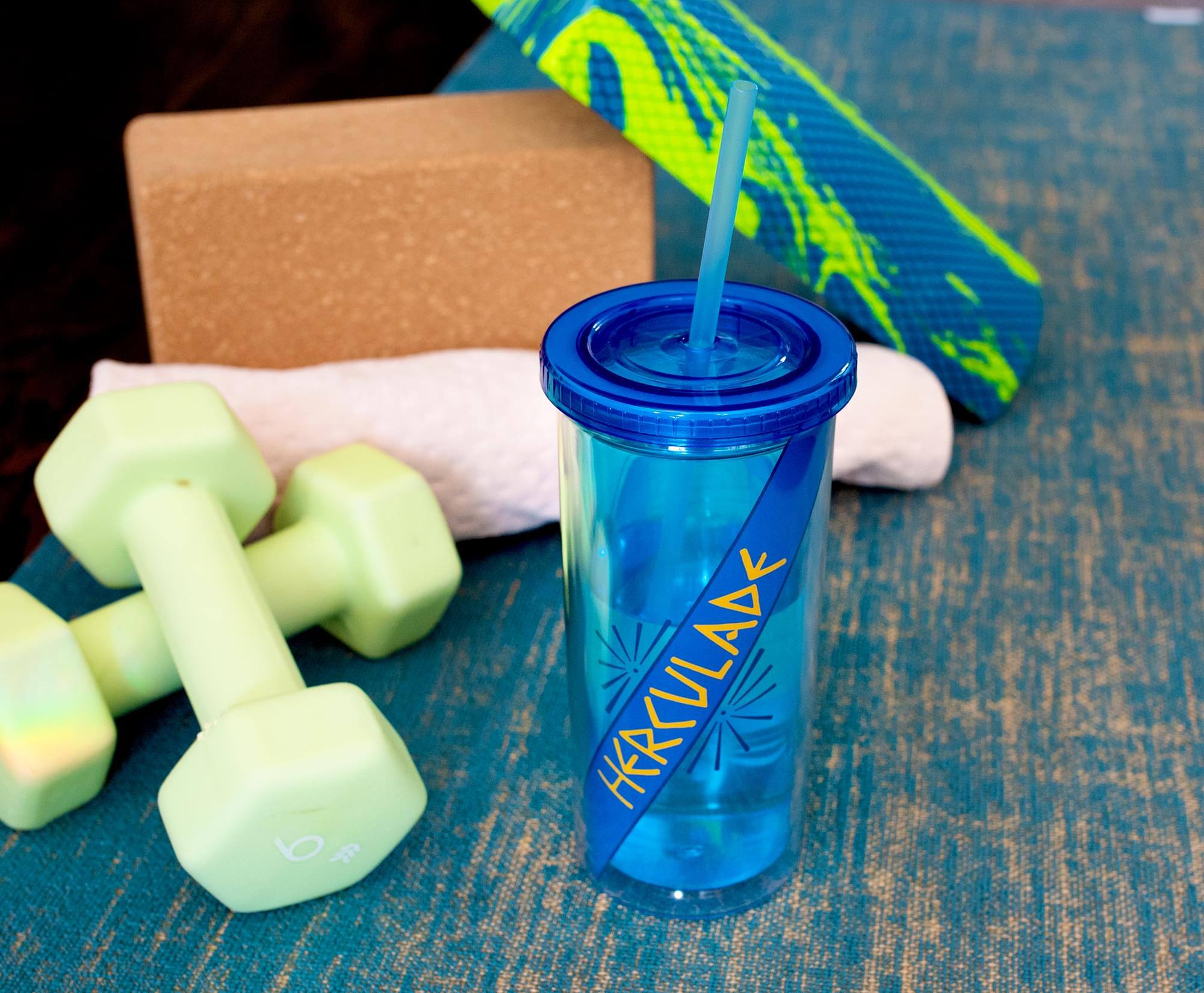 Alt View 4. Silver Buffalo - Disney Hercules Double-Walled Tumbler With Lid and Straw | Holds 20 Ounces - Blue.