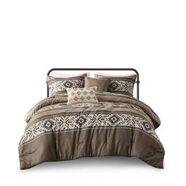 Gracie Mills - Tyson 5-PC Comforter Set - Brown