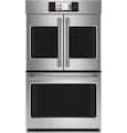 Café - 30" Smart Built-In Double Electric Convection French Door Wall Oven with No Preheat Air Fry - Stainless Steel