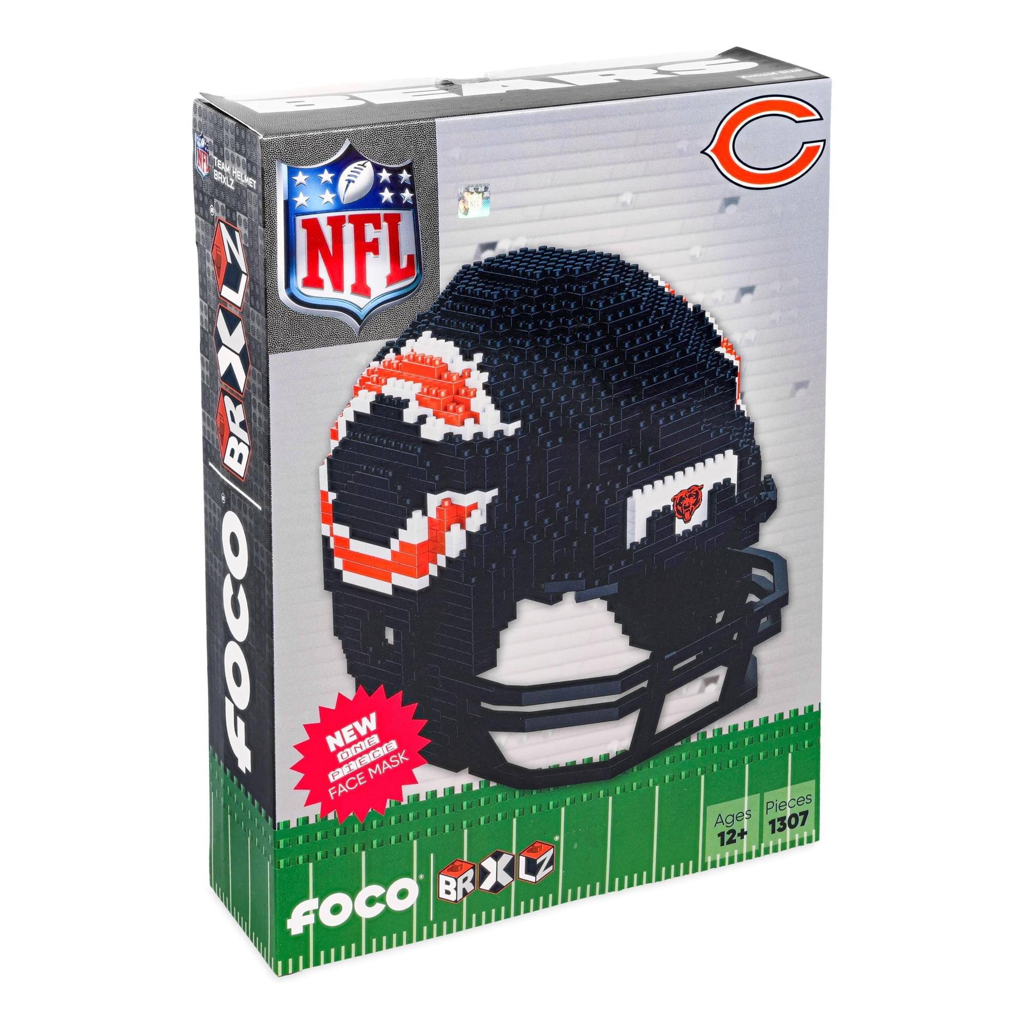 BEARS BRXLZ NFL BROCK BR FOCO NEW FACE PRECE ONE MASK Ages 12+ Pieces 1307 BR X LZ FOCO