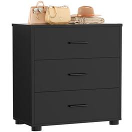 Aheaplus - Wood Closet Organizer & Nightstand with 3 Drawers, Bedroom Storage System - Black