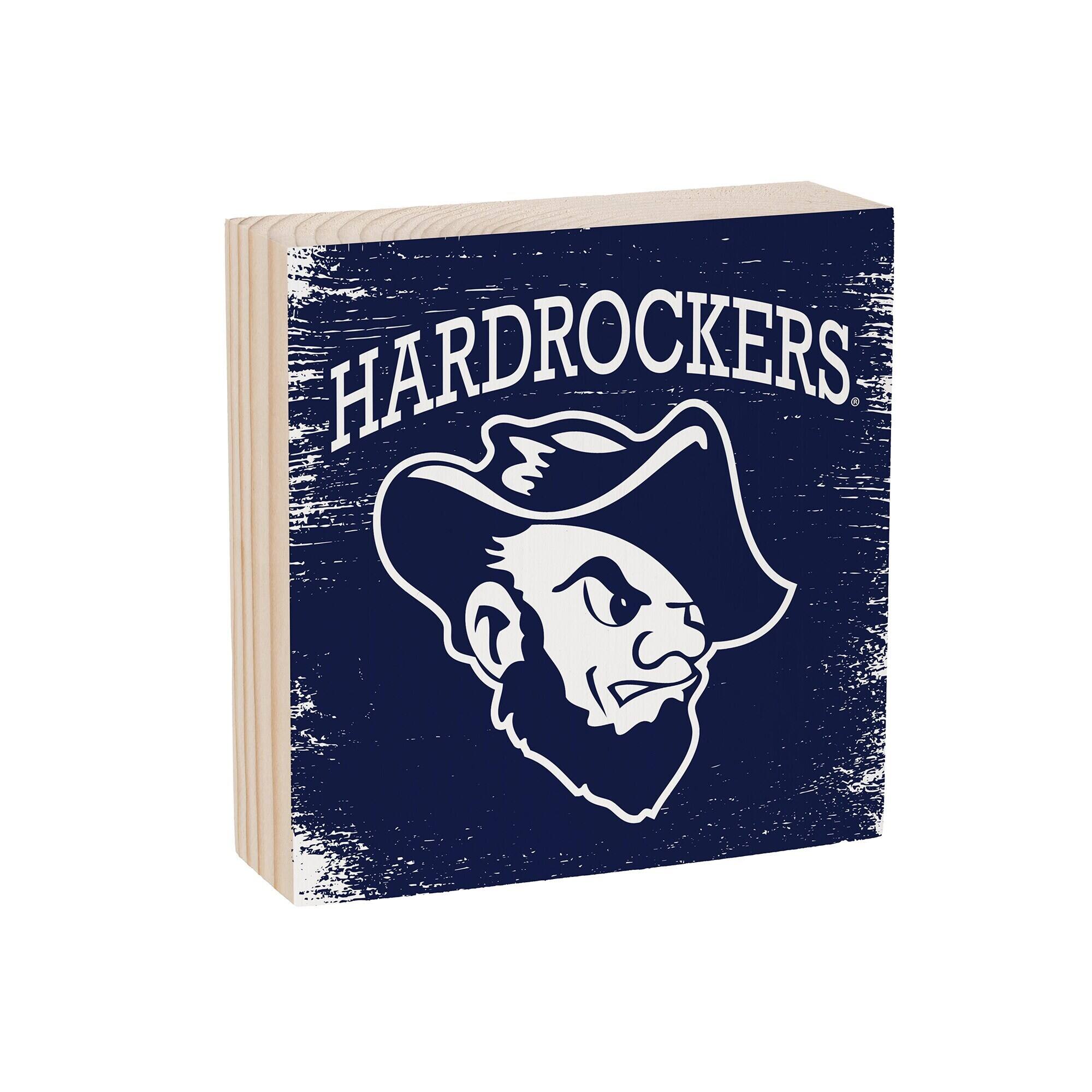South Dakota School of Mines and Technology Hardrockers 6" Square Fan Chant Wood Block Shelf Sign