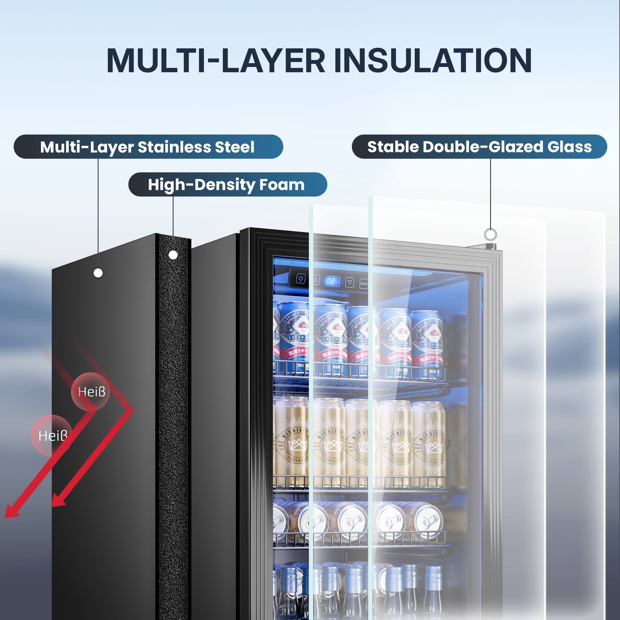 MULTI-LAYER INSULATION

Multi-Layer Stainless Steel
Stable Double-Glazed Glass
High-Density Foam

HeiB
HeiB

MARVIE HAD IN I MADA THE THE THE PRIMA 10
HADAILES MAUNIDAY THE THE