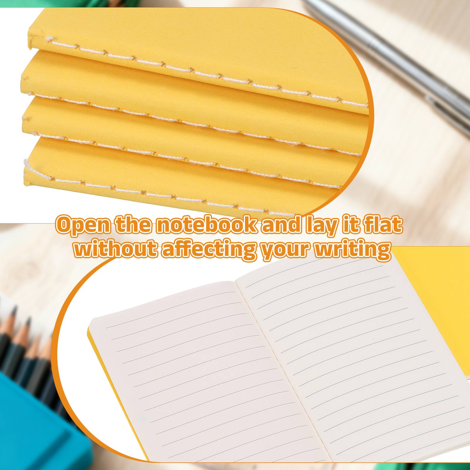 Open the notebook and lay it flat without affecting your writing
