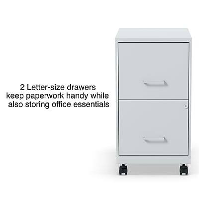 2 Letter-size drawers keep paperwork handy while also storing office essentials
