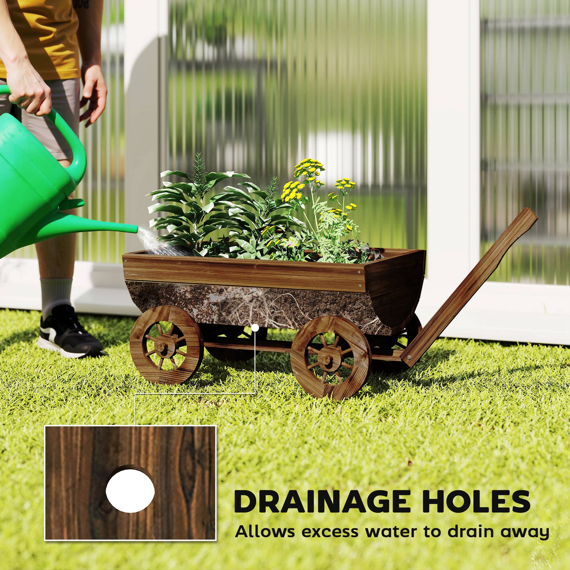 **DRAINAGE HOLES**  
Allows excess water to drain away