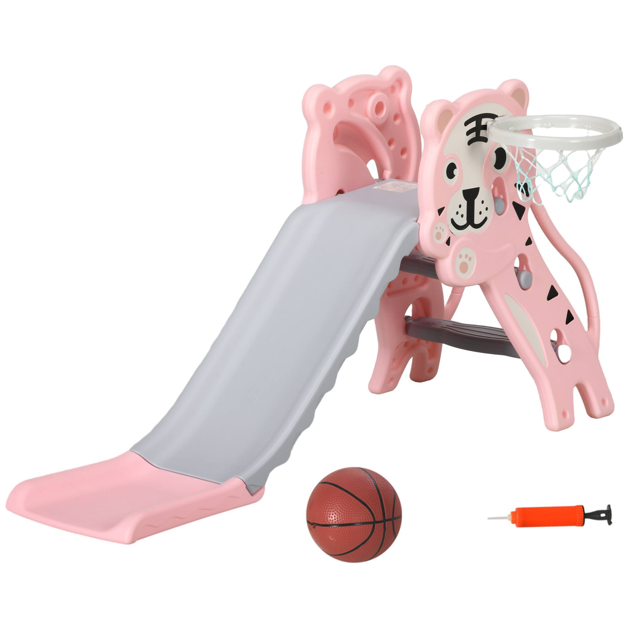 Qaba - 3 in 1 Toddler Slide for Indoors, Toy for Toddler, Easy Set Up Baby Slide with Basketball Hoop for Kids 18-36 Months price history on PriceWatchPro