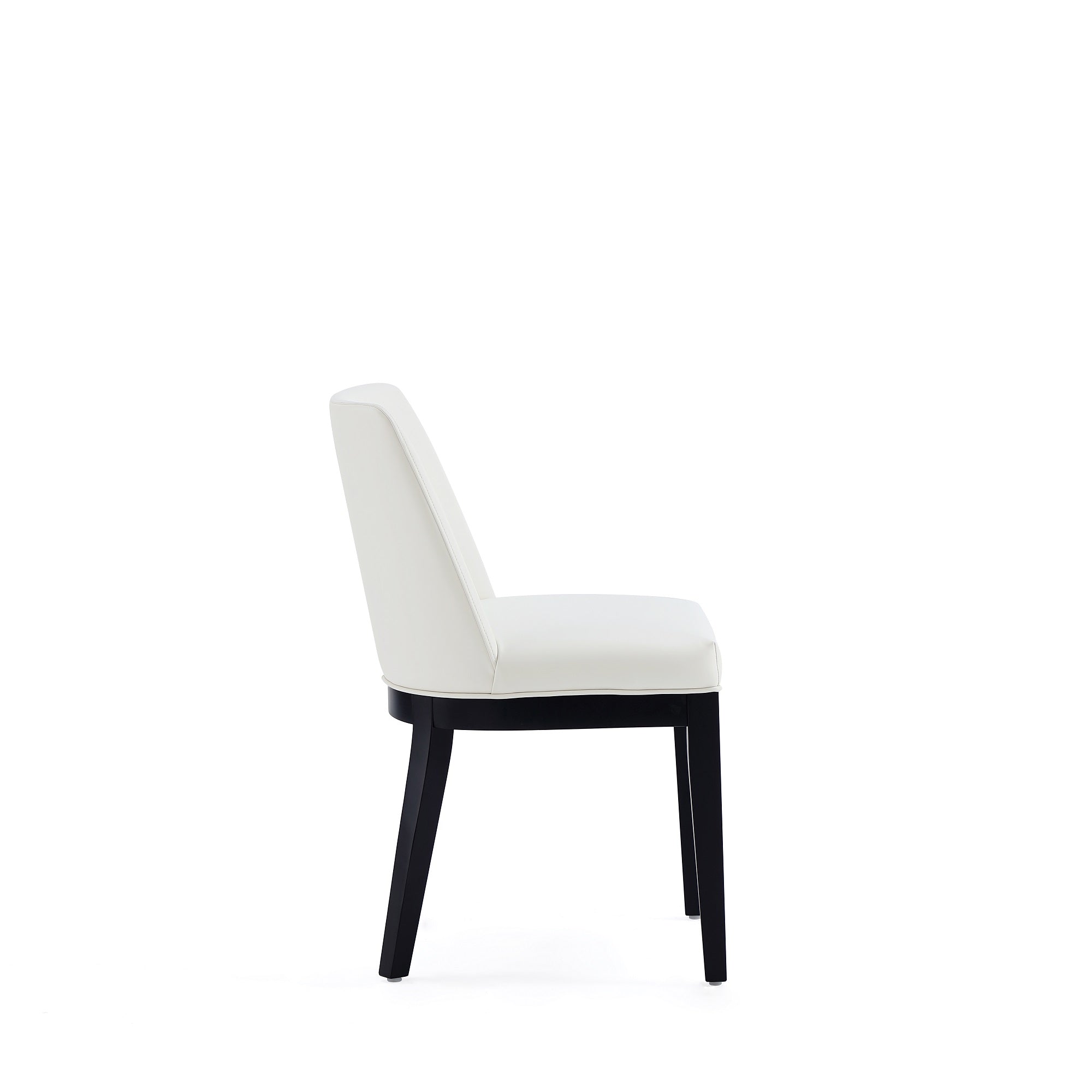 Alt View 1. Manhattan Comfort - Gansevoort Modern Wood Vegan Leather Dining Chair - Set of 2 - Ivory.