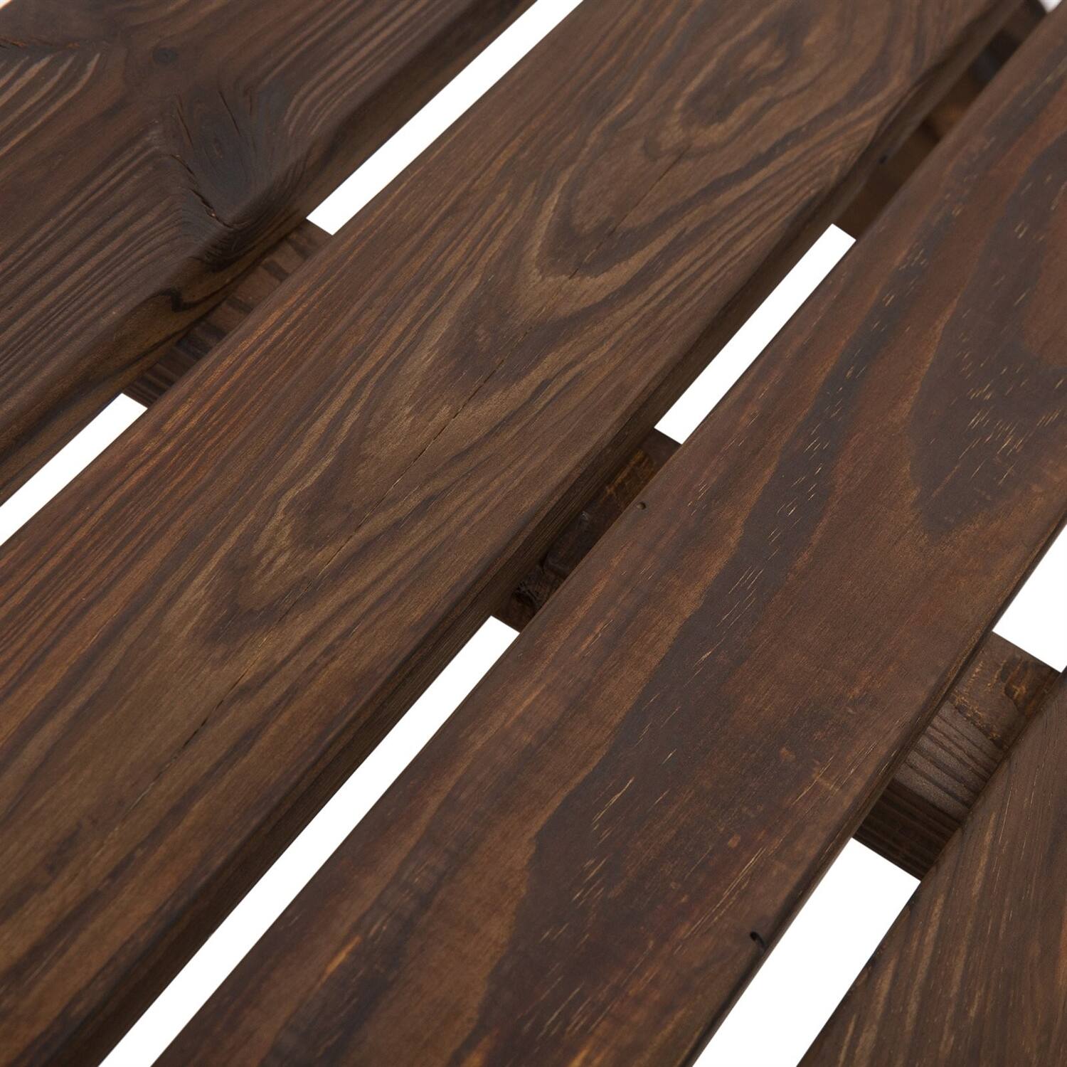 Alt View 1. Hivvago - FarmHome Rustic Fir Wood Wheel Outdoor Garden Bench - Brown.