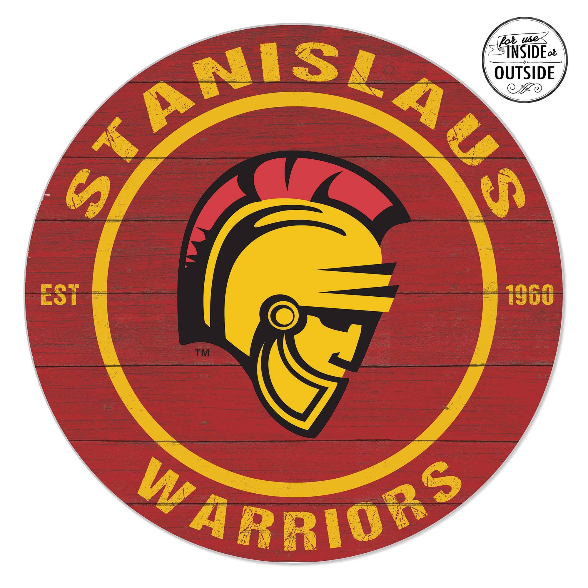 Jardine - Cal State Stanislaus Warriors 20" x 20" Indoor/Outdoor Circle Sign - Red