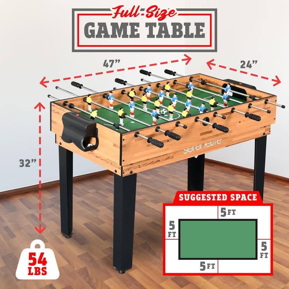 Full-Size GAME TABLE  
47" x 24" x 32"  
54 LBS  
SUGGESTED SPACE: 5 FT x 5 FT x 5 FT