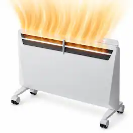 Mountman - 1500W Electric Convection Heater, Remote, 24H Timer, ECO/Boost, Wall/Floor, UL/FCC - White