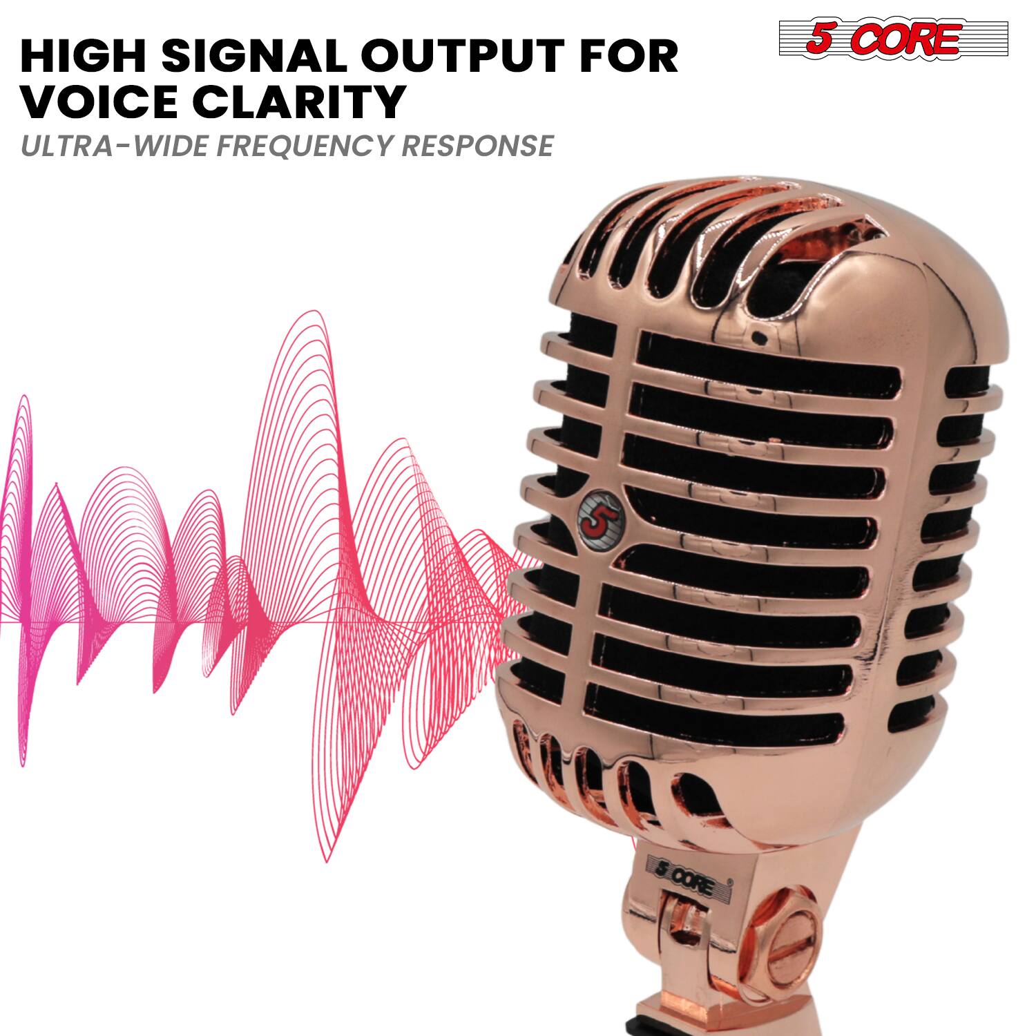 HIGH SIGNAL OUTPUT FOR VOICE CLARITY  
ULTRA-WIDE FREQUENCY RESPONSE  

5 CORE