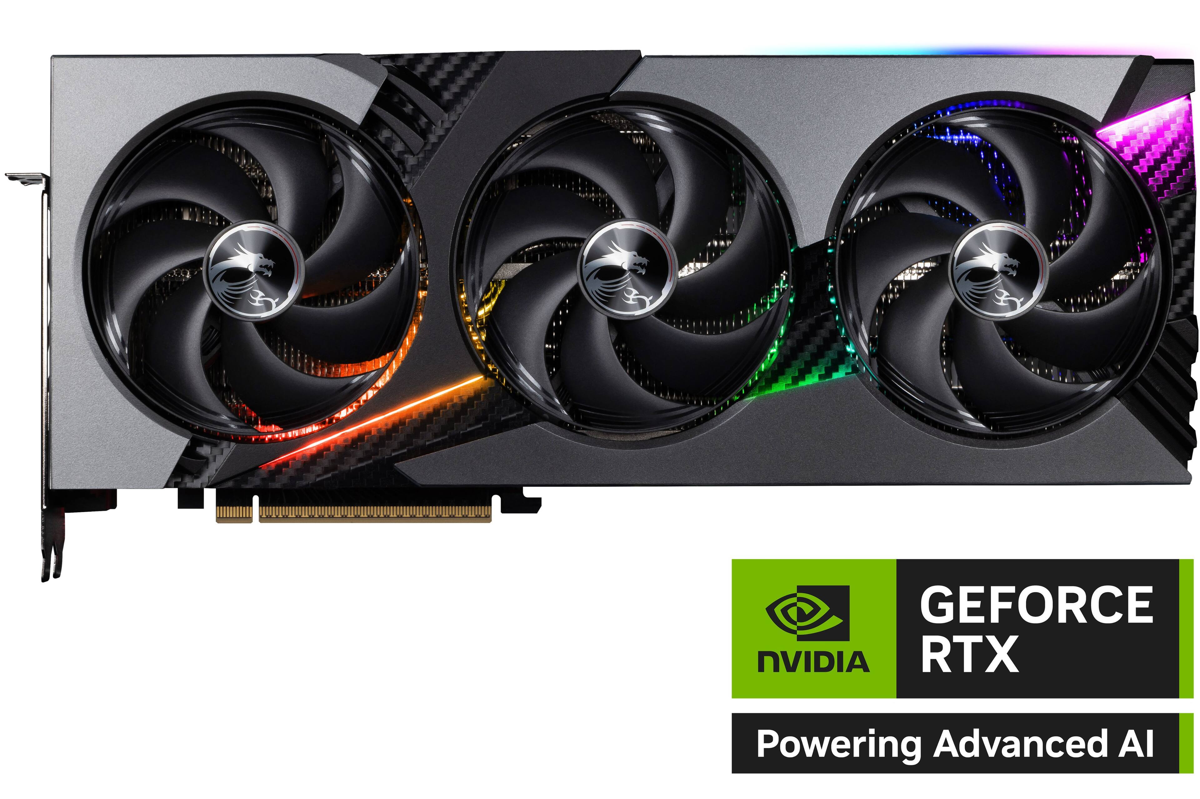 The text on the image is already grouped and correctly written. It reads: "GeForce NVIDIA RTX Powering Advanced AI."