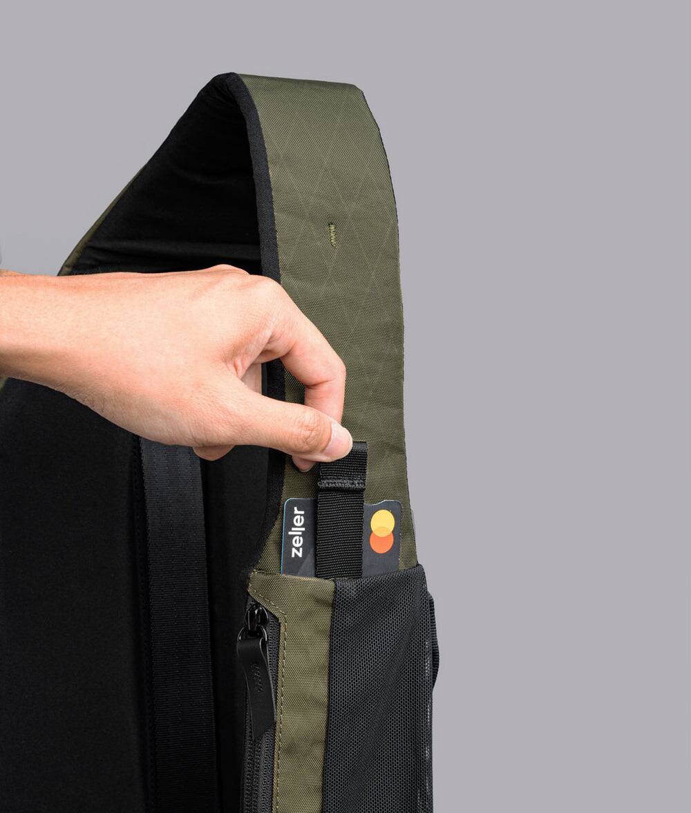 Alt View 9. ALPAKA - Metro Crossbody Left Shoulder Sling Bag Men,Sling Backpack - Fits 11" Tablet - Single Shoulder - Olive Green X-Pac X42.