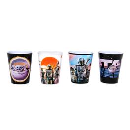 Silver Buffalo - Star Wars: The Mandalorian 1.5-Ounce Plastic Mini Cups | Set of 4 - Black