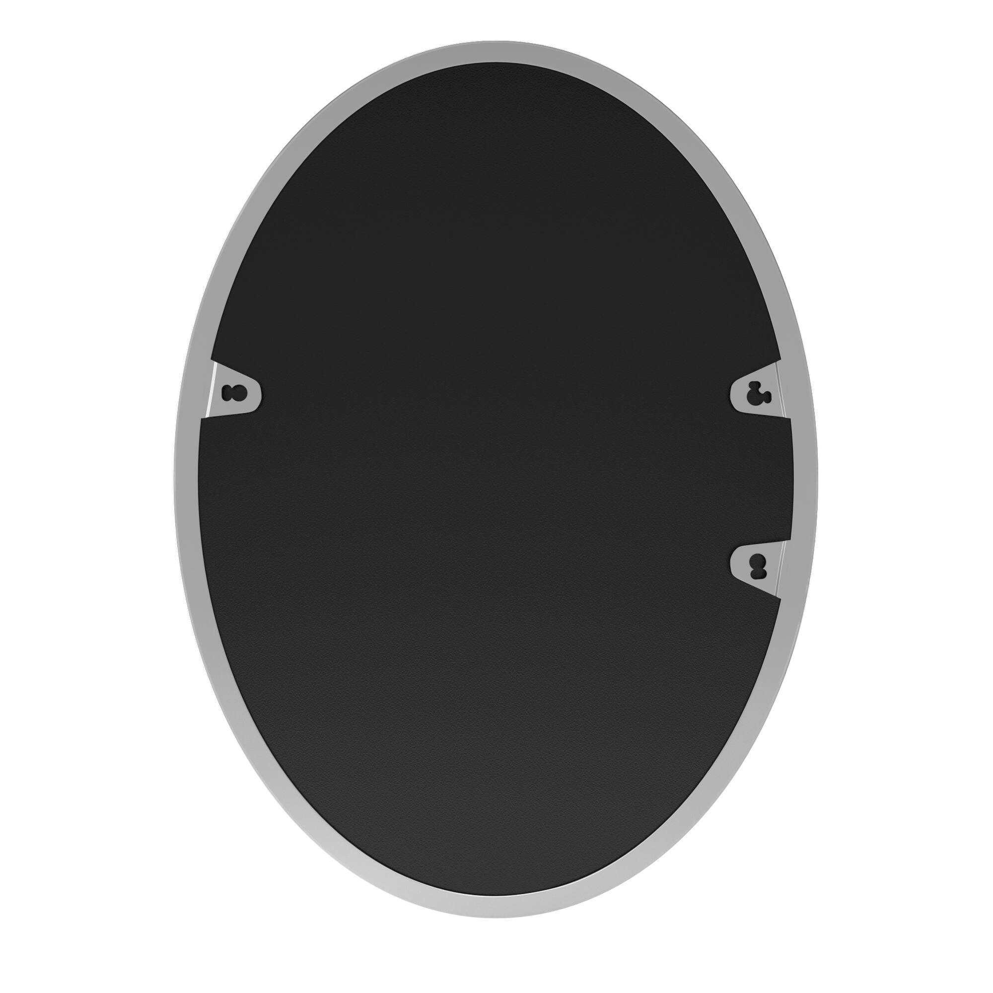 Back. PAIHOME - Rust-Resistant Oval Bathroom Mirror Iron Frame Wall Mirror, HD Glass & Easy Hang - Distortion-Free Vanity Mirror - Silver-24x36 Inch.