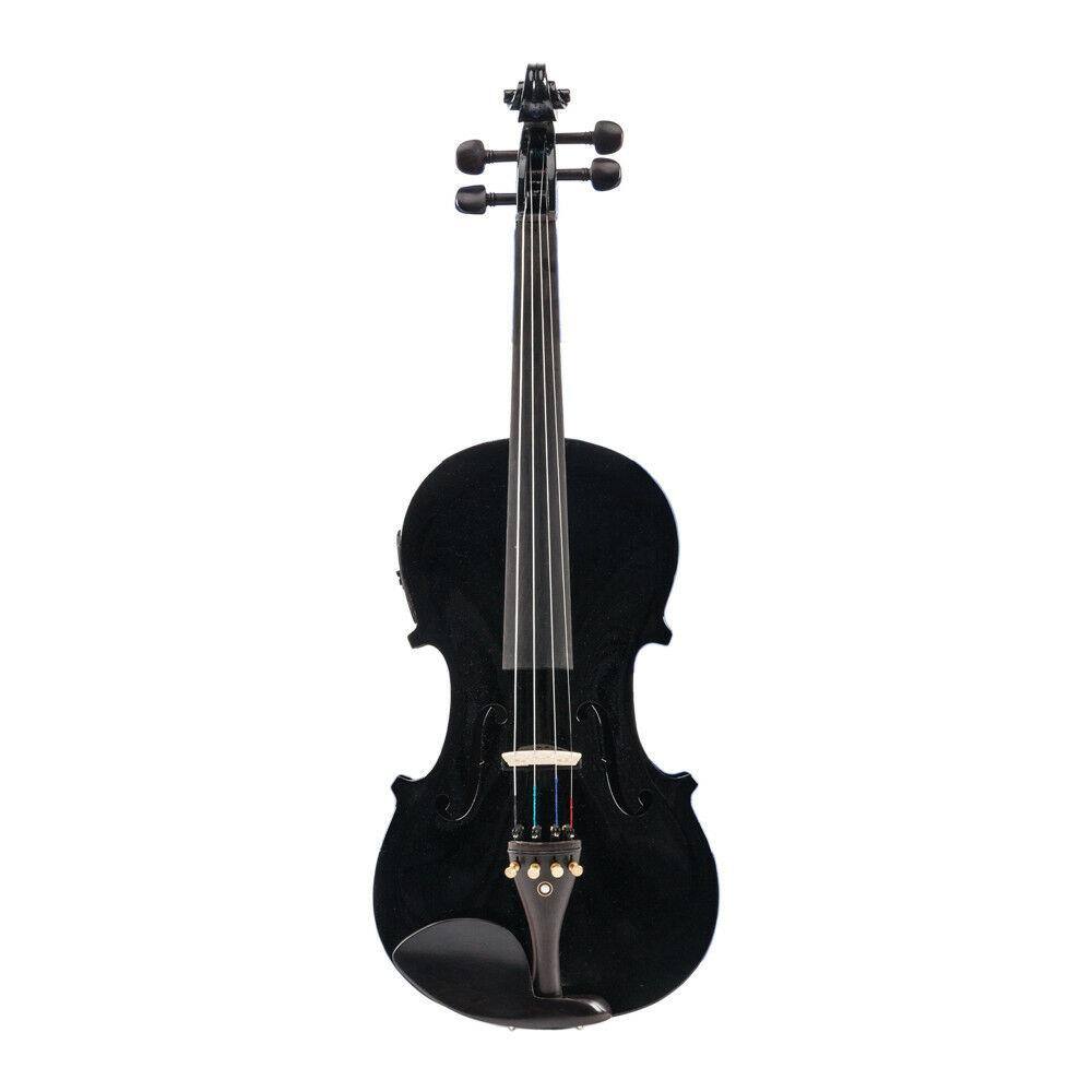 Alt View 1. Winado - Acoustic Electric Violin, 4/4 Violin with EQ preamp and Ebony Accessories, Full-size Violin with AUX Cable.