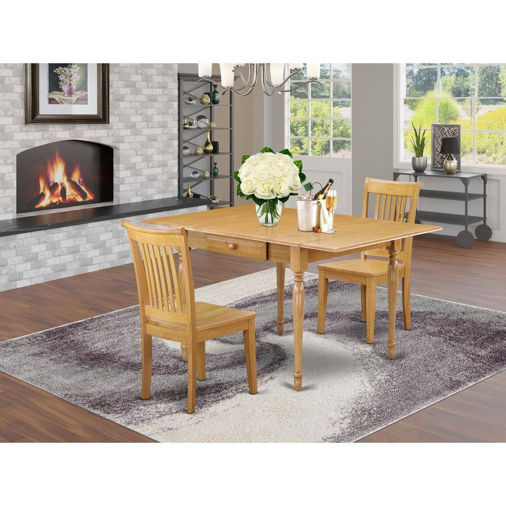 Angle. East West Furniture - Dining Room Set Oak - Brown.
