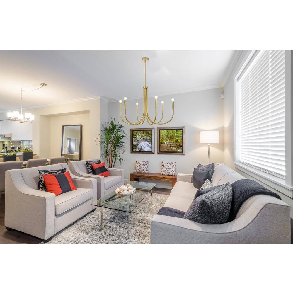 Alt View 2. Living District - Layne 36 inch chandelier in Brass - Brass.