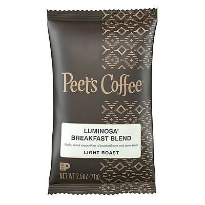 Peets Coffee  
LUMINOSA BREAKFAST BLEND Light, subtle suggestions of passionflower and stone fruit  
LIGHT ROAST  
NET WT 2.50Z (71g)