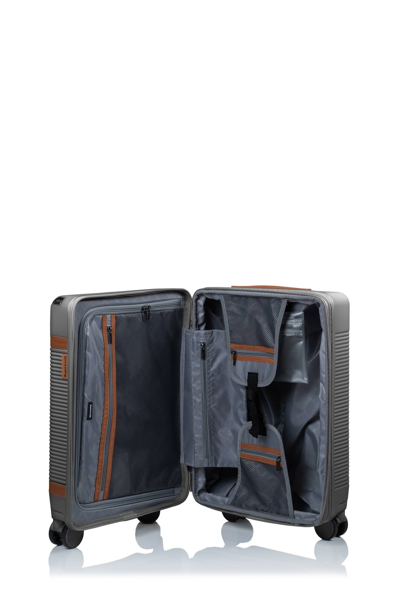 Alt View 1. Champs - Vintage III 3-Piece Hardside Luggage Set - Grey.