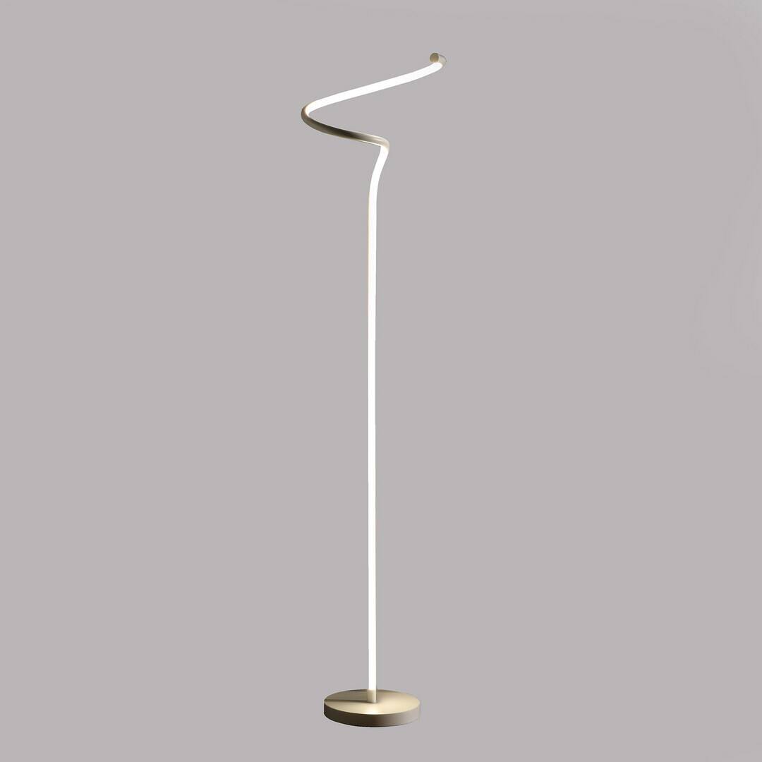 Angle. APRILSOUL - 52.5-Inch LED Matte White Curvilinear S-Curve Spiral Tube Angled Floor Lamp - Matte White.