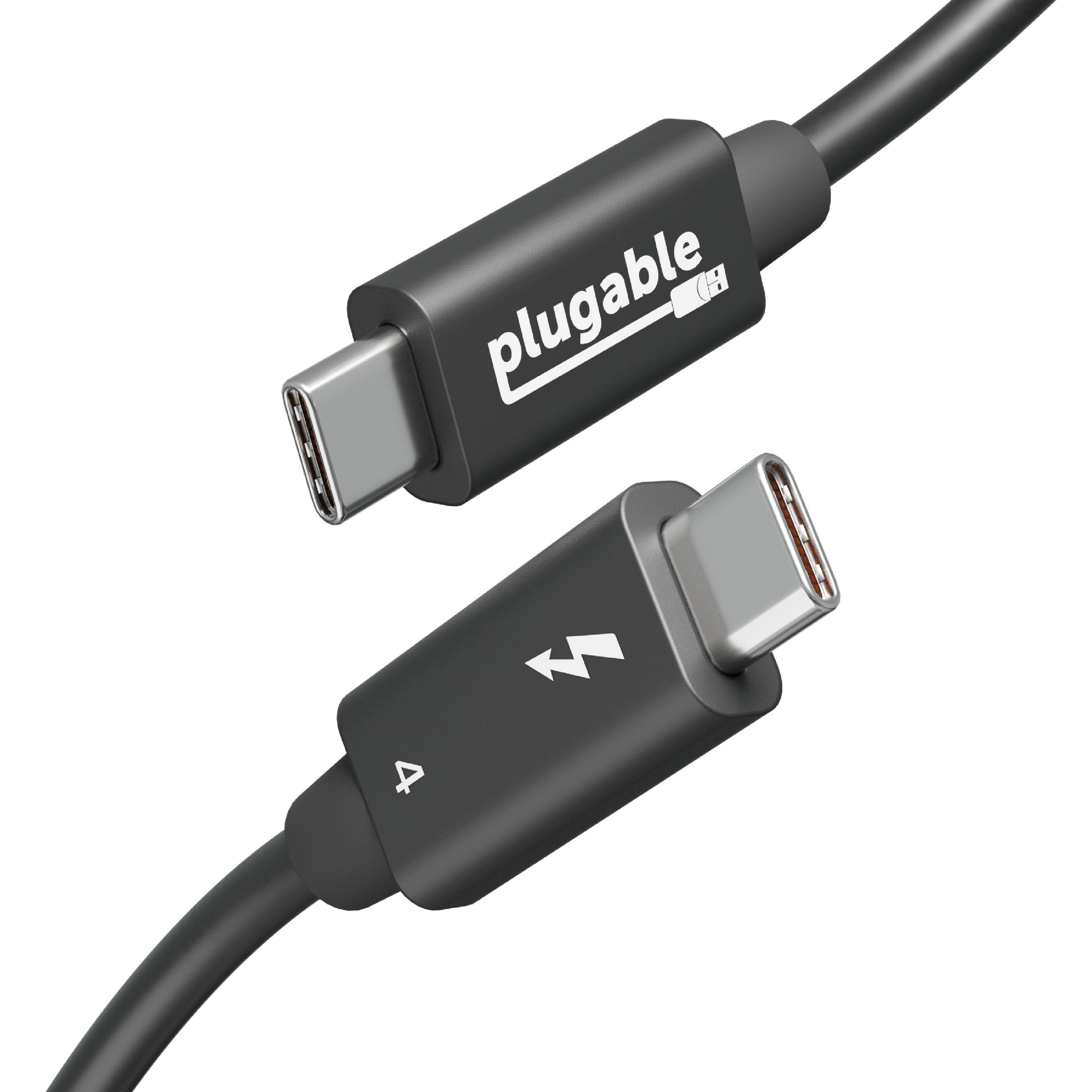 Plugable - Thunderbolt 4 Cable 240W 3.3 ft (1M),40 Gbps, Driverless - Black