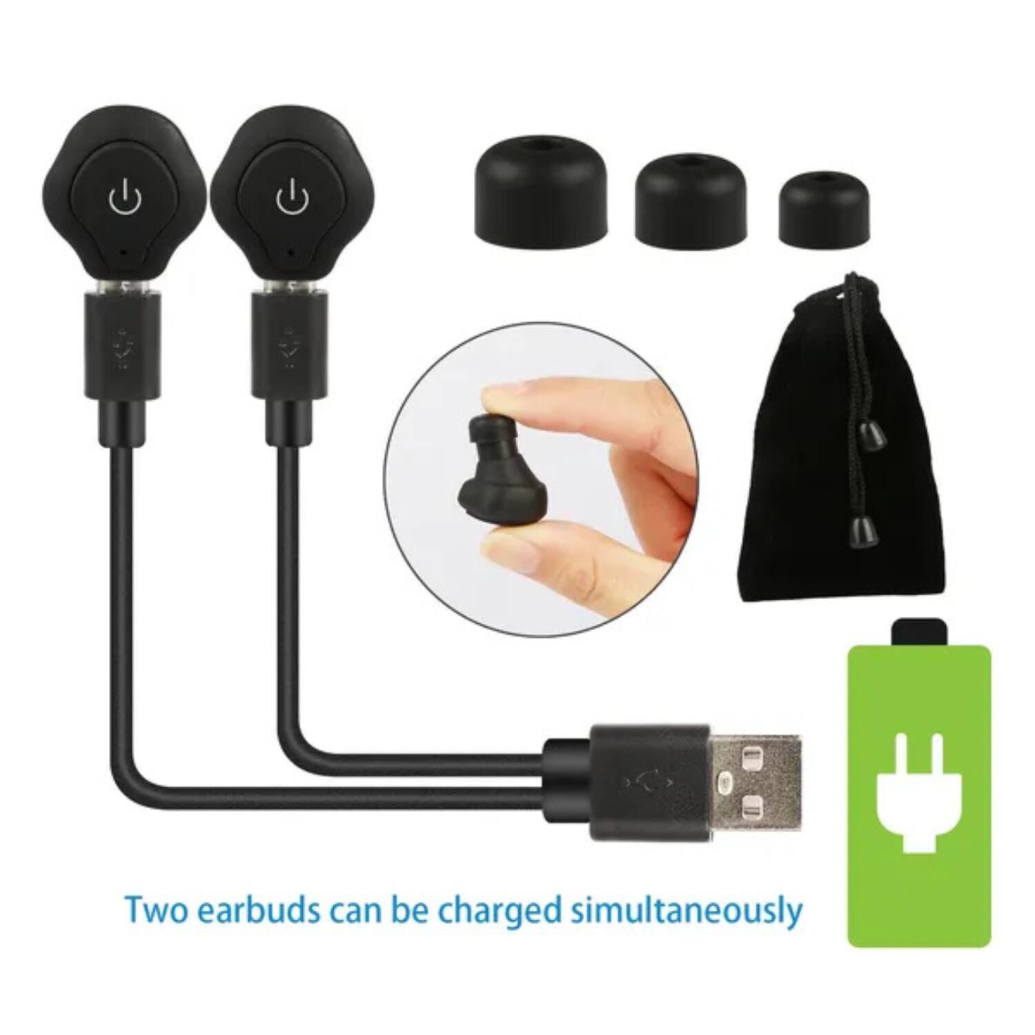 Angle. Stock Preferred - Wireless Earbuds Bluetooth CSR V4.2 In-Ear Stereo Headphones.