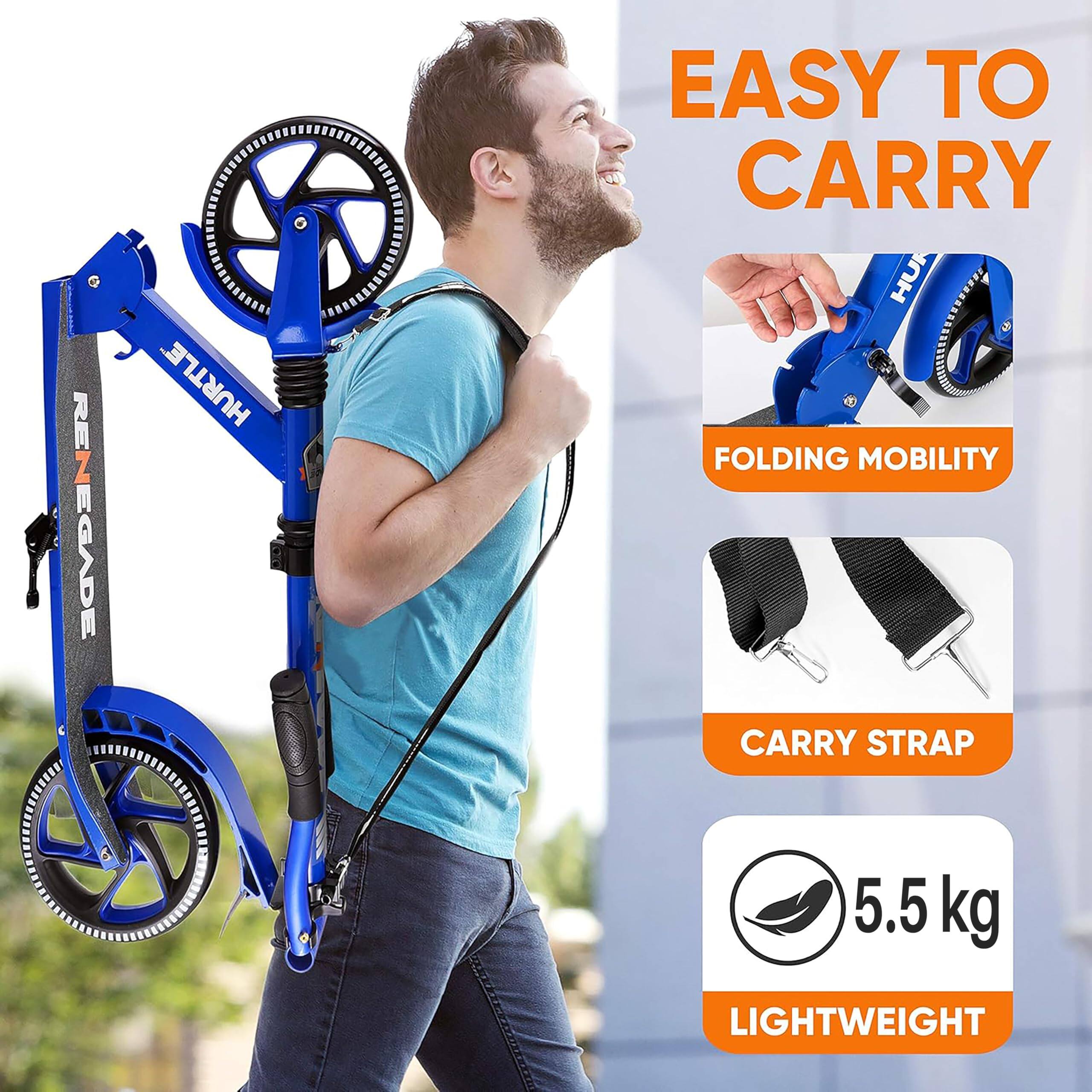REN RENEGADE HURTLE EASY TO CARRY HU FOLDING MOBILITY CARRY STRAP 5.5 kg LIGHTWEIGHT
