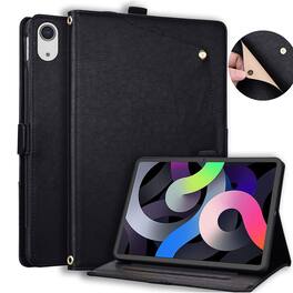 Dteck - Case For Apple iPad (A16) 11" 2025/10th Gen 2022 Business Premiun Leather Folio Adjustable Stand Card Slots Cover - Black