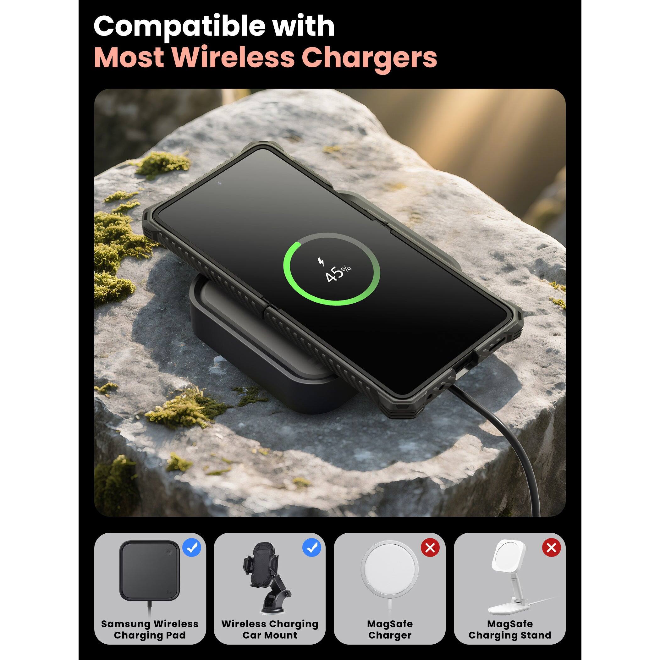 Alt View 8. i-Blason - i-Blason Armorbox Case for Samsung Z Flip7 – Kickstand, Screen Protector, Military-Grade - Metallic Red.