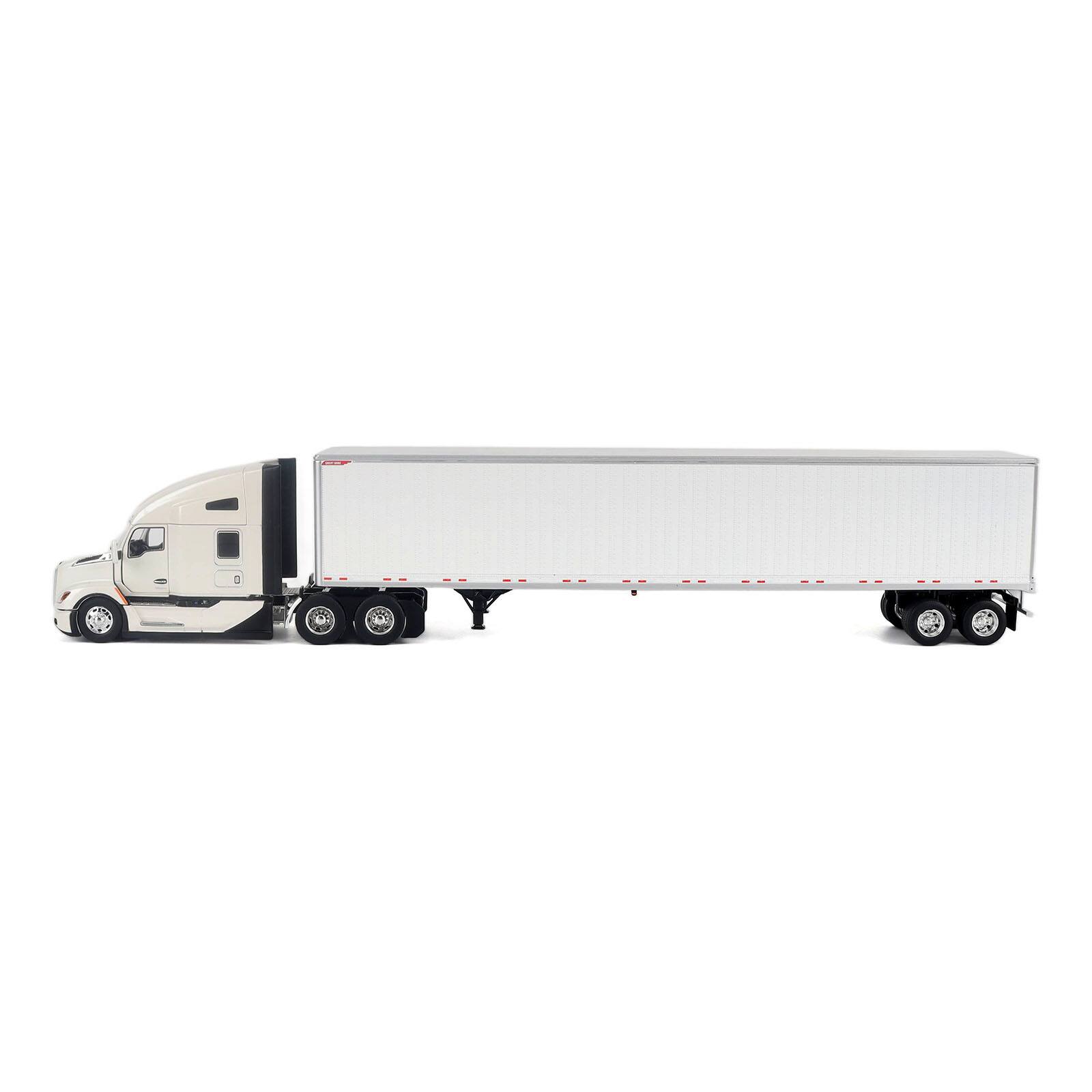 Alt View 1. Diecast Masters - Kenworth T680 Next-Gen 76" High-Roof Sleeper White w/Great Dane Champion 53ft Dry Trailer 1/50 Model by Diecast Masters.