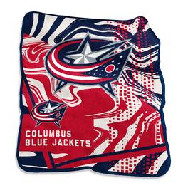 Logo Brands - Columbus Blue Jackets 50" x 60" Swirl Raschel Throw Blanket - Multicolor