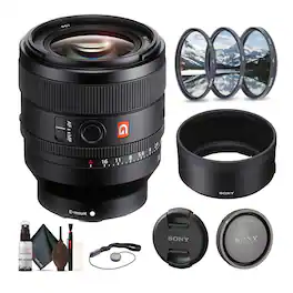 Bundle - Sony - FE 50mm f/1.4 GM Lens (Sony E) (SEL50F14GM) + Filter Kit + Cap Keeper + More - - Black