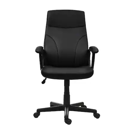 Front. Forest'nSky - Medium-Back Executive Office Chair, Black Ergonomic Desk Chair with Adjustable Height - Black.