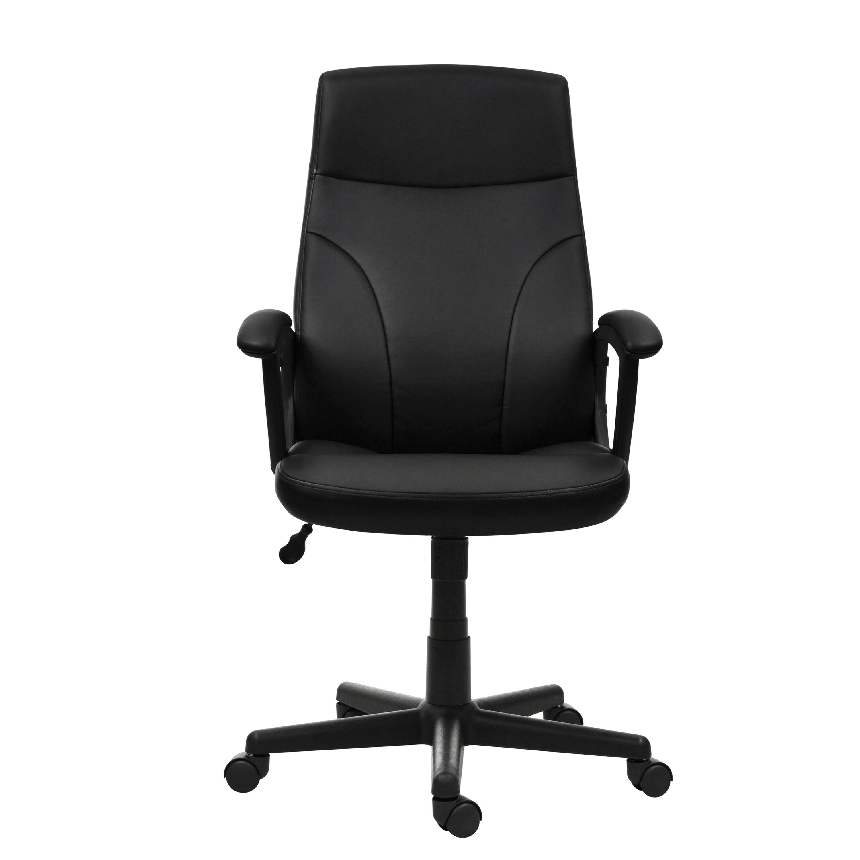 Forest'nSky - Medium-Back Executive Office Chair, Ergonomic Desk Chair with Adjustable Height - Black