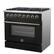 Angle. Forno Appliances - Galiano 5.36 Cu. Ft. Freestanding Dual Fuel Electric Range with Convection Oven - Black Door.