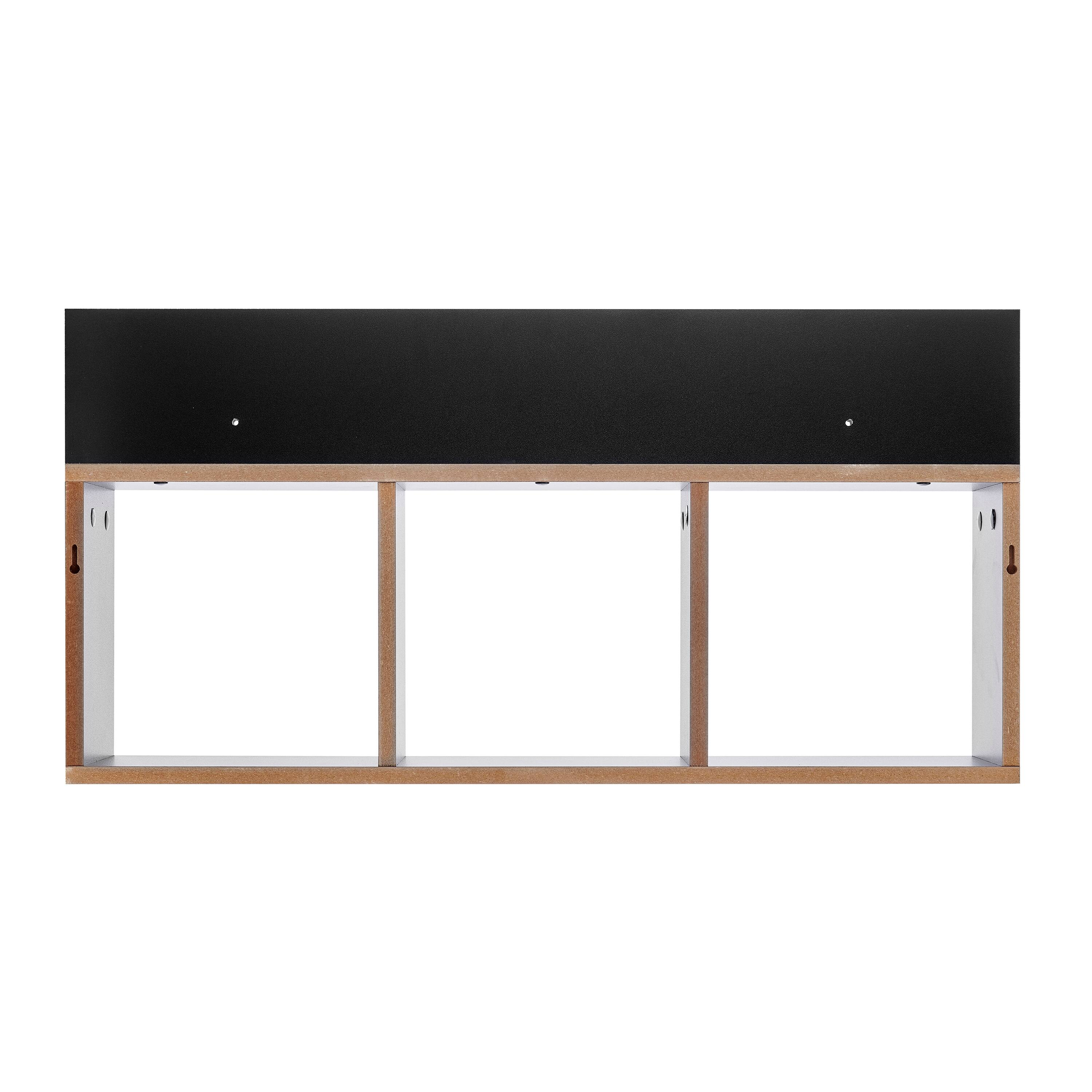 Alt View 7. Danya B - Modern 3 Cube Floating Wall Shelf with Display Ledge - Black - Black.