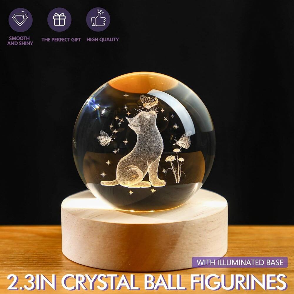 - Smooth and Shiny
- The Perfect Gift
- High Quality
- With Illuminated Base
- 2.3IN Crystal Ball Figurines