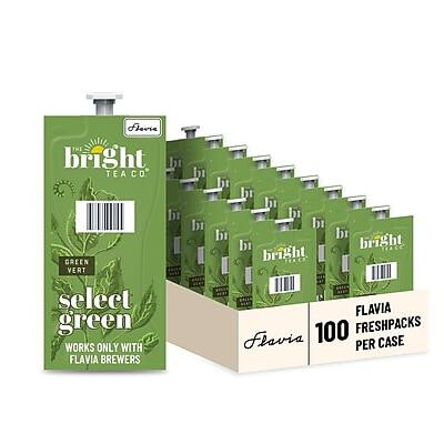 Flevie  
The Bright Tea Co.  
Green Vert  
Select Green  
Works Only with Flavia Brewers  
Flavia  
100 Freshpacks Per Case