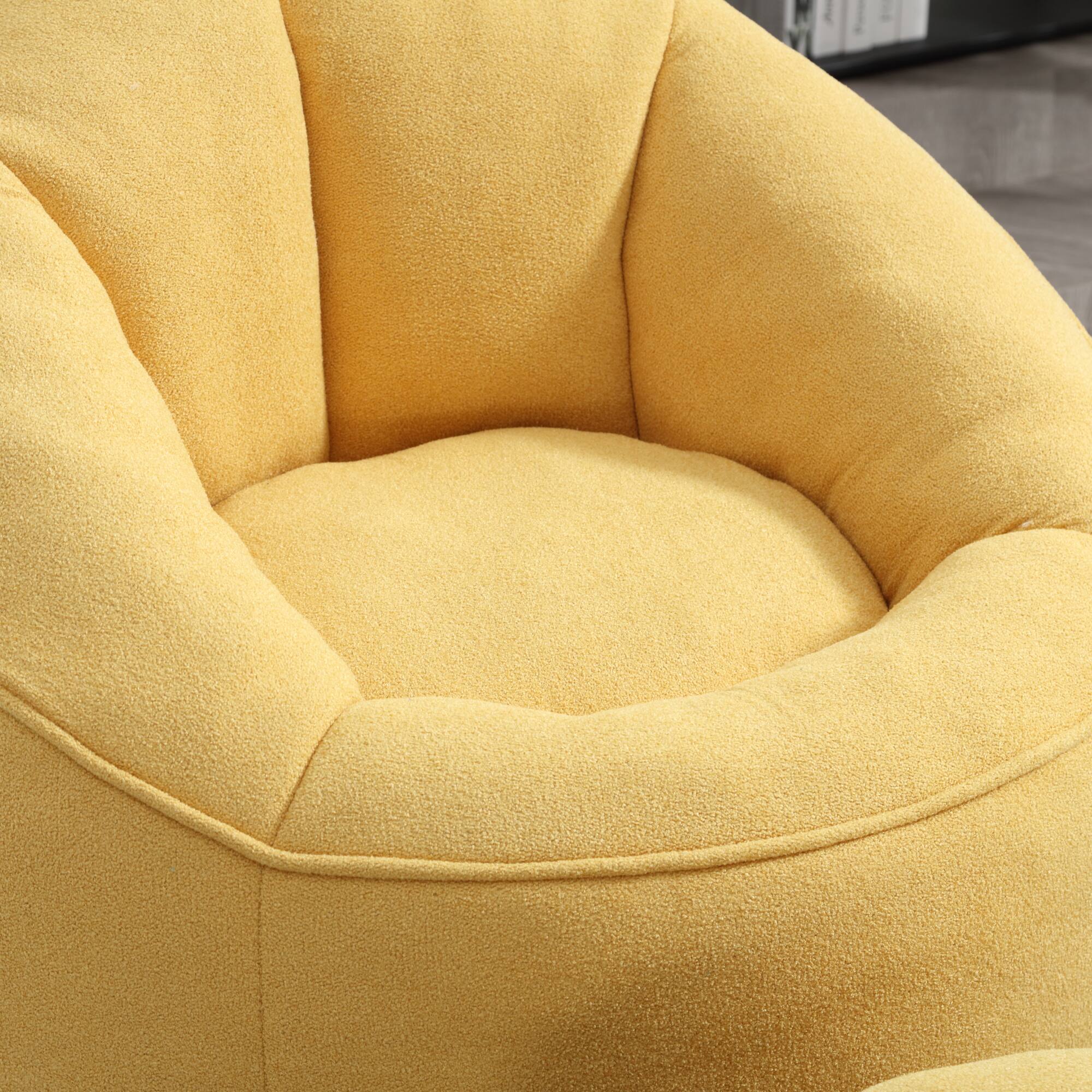 Alt View 4. GOODSILO - Premium Microfiber Bean Bag Sofa Chair with Detachable Footrest for Ultimate Comfort and Relaxation - Yellow.