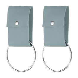 Unique Bargains - 2pcs Towel Ring Holder with Loop, Dish Towel Holder Wall Hook, Farmhouse Home Decor for Cabinet Oven Handle Rods - Light Blue