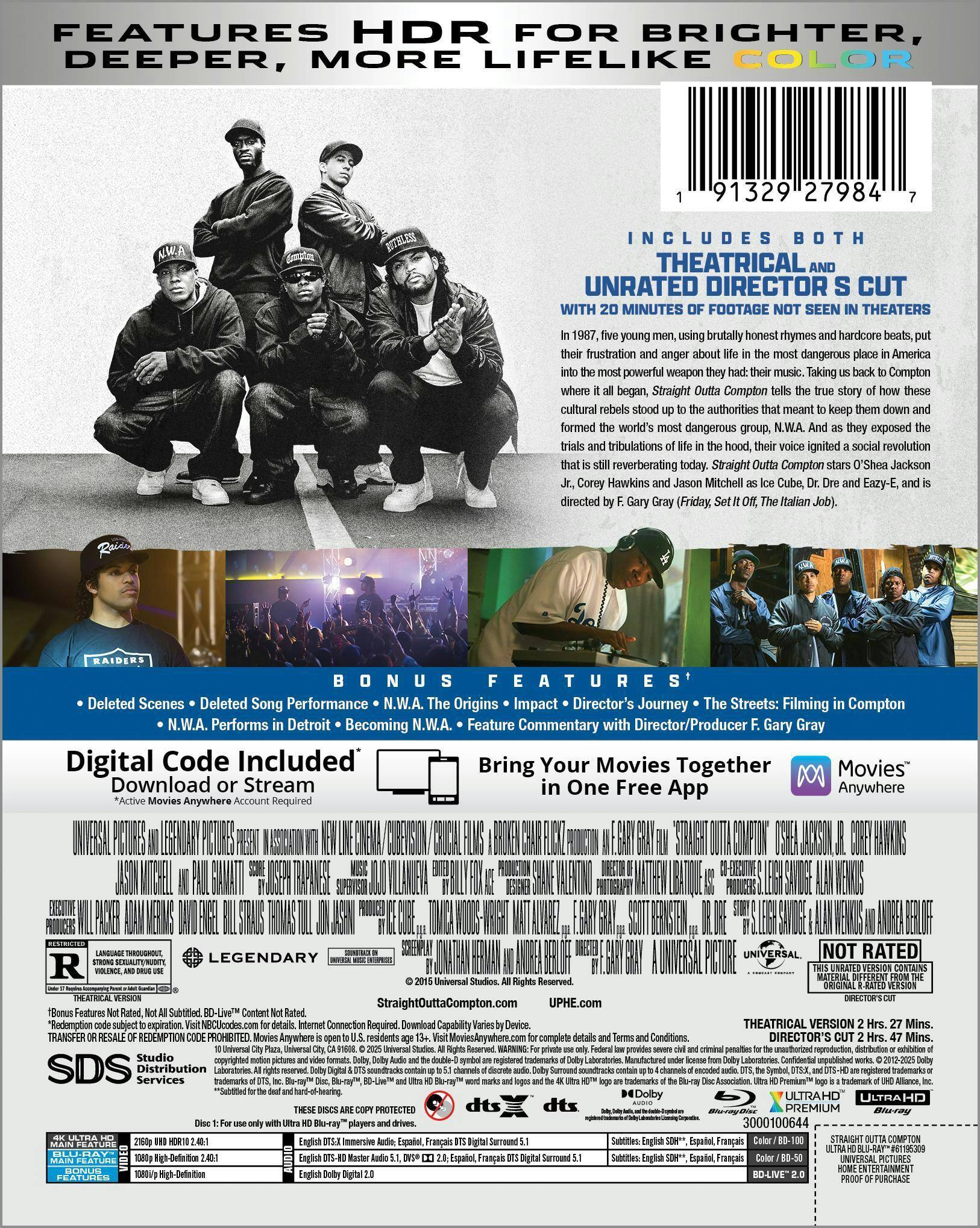 Back. Straight Outta Compton (10th Anniversary Edition) (Steelbook)   - 4K Blu-Ray.